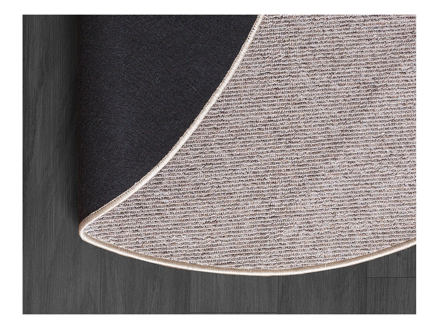 Tapis Natal moderne uni anti-salissures, Beige, 80 cm rond