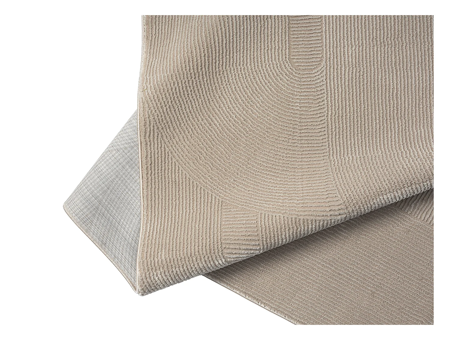 Tapis Lima design salon Moderne Art Curve Durable, Beige, 80 x 150 cm