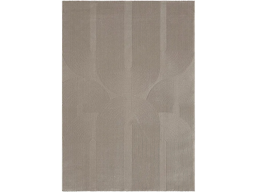 Tapis Lima design salon Moderne Art Curve Durable, Beige, 80 x 150 cm