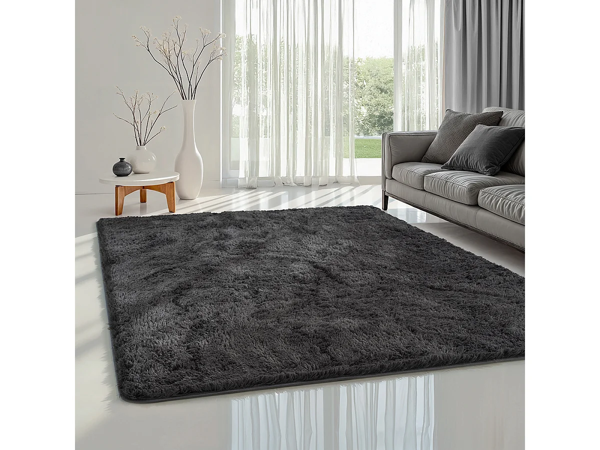 Dywan Soft Shaggy długi włos, antypoślizgowy, Antracyt, 200x280 cm