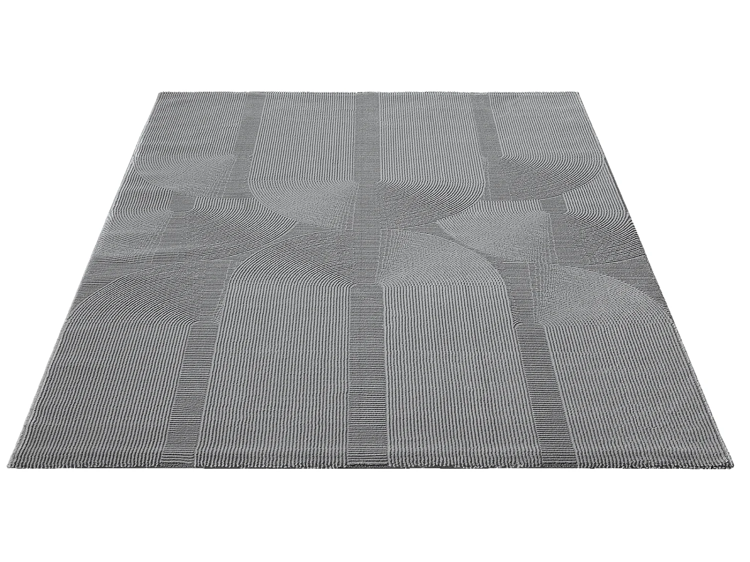 Tapis Lima design salon Moderne Art Curve Durable, Gris, 200 x 290 cm