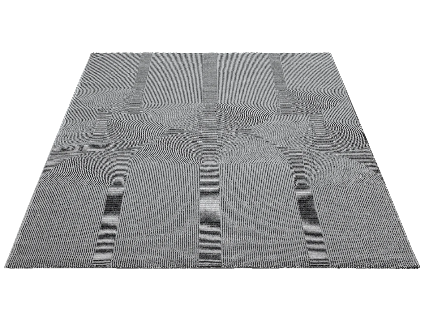 Tapis Lima design salon Moderne Art Curve Durable, Gris, 200 x 290 cm