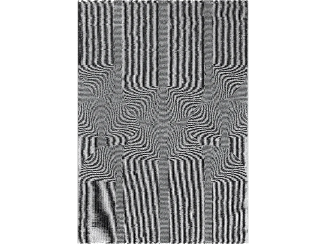 Tapis Lima design salon Moderne Art Curve Durable, Gris, 200 x 290 cm