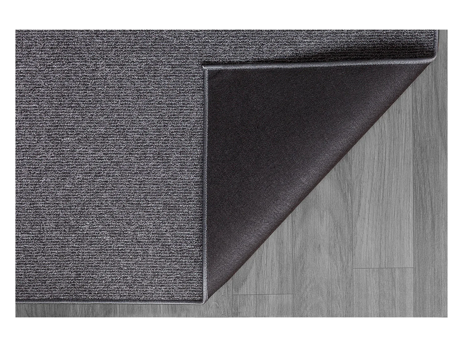 Tapis Natal moderne uni anti-salissures, Anthracite, 133 cm rond