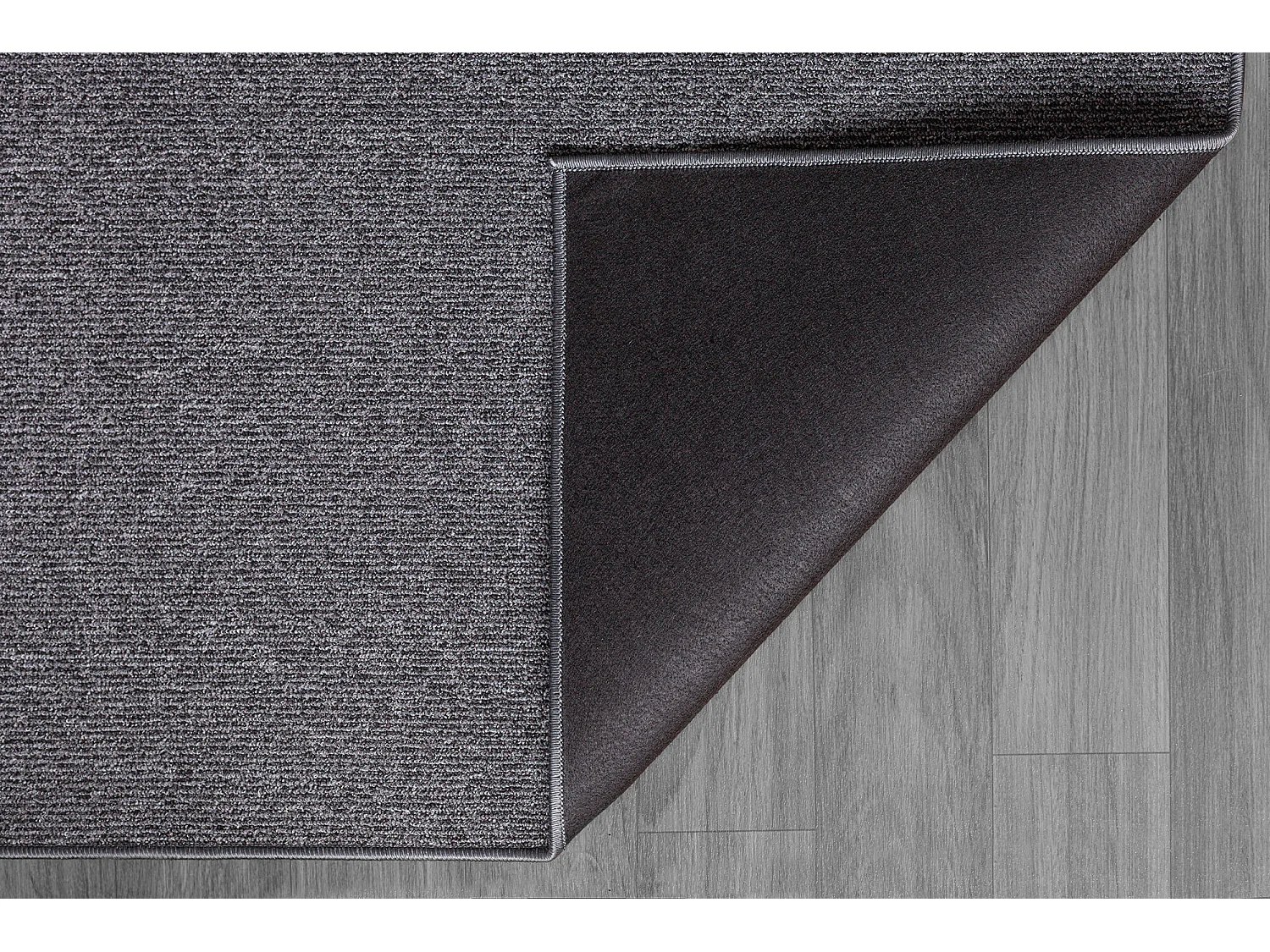 Tapis Natal moderne uni anti-salissures, Anthracite, 133 cm rond