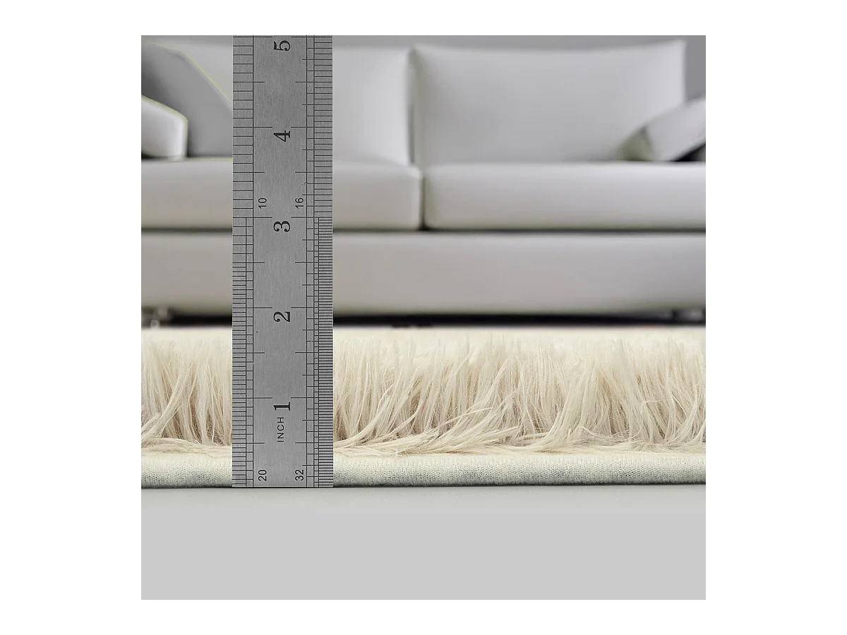 Teppich Soft Shaggy Hochflor, rutschfest, Beige, 80x150 cm