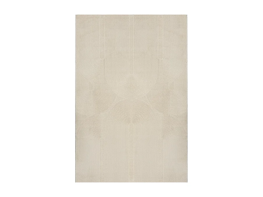 Tapis Lima design salon Moderne Art Curve Durable, Beige clair, 160 x 230 cm