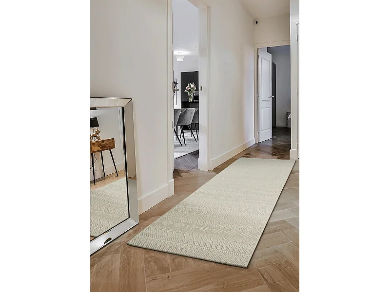 Teppich Lima Design Moderner Stil Uni Robust, Creme, 80 x 300 cm