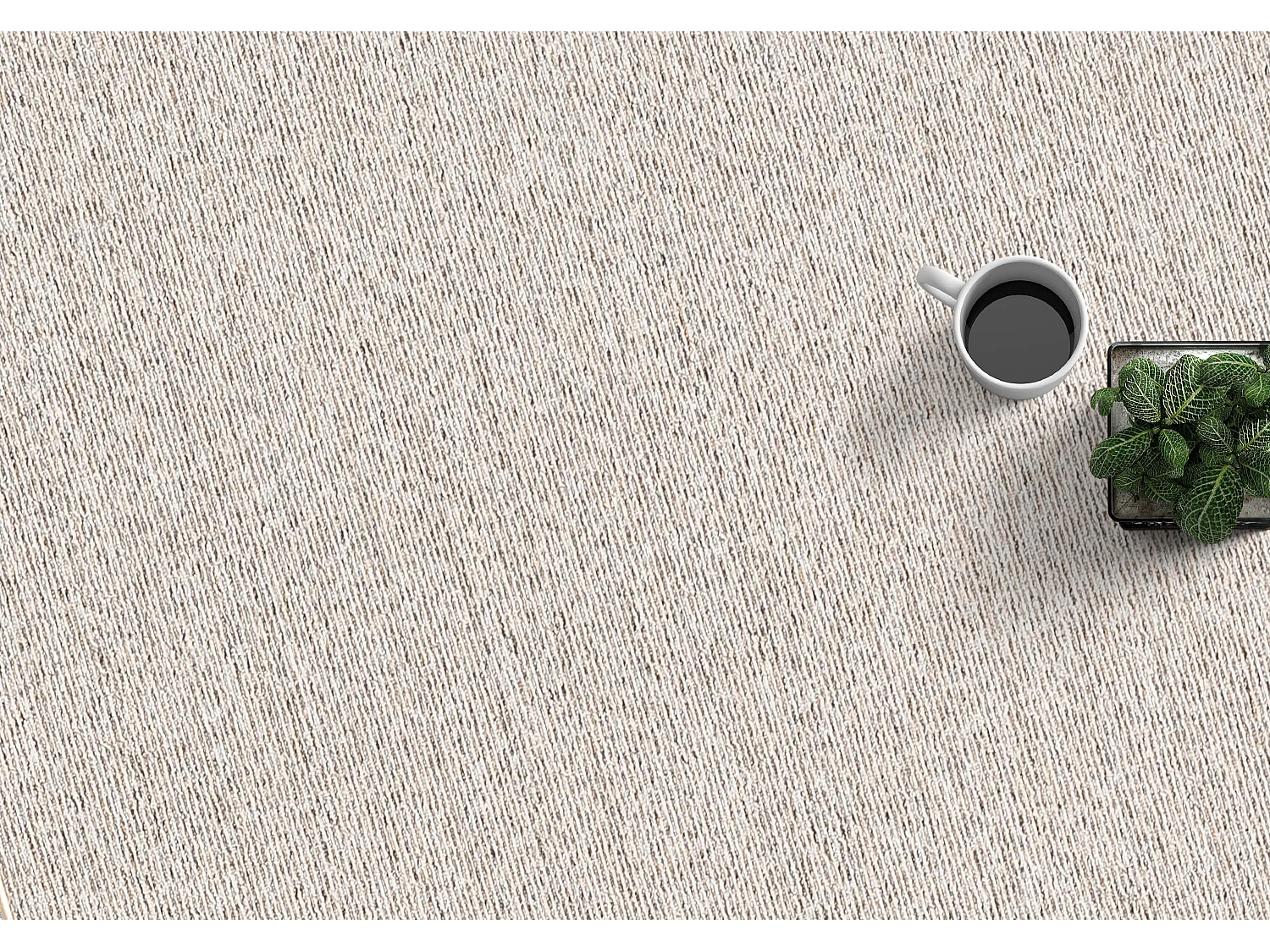 Tapis Natal moderne uni anti-salissures, Beige, 200 x 290 cm