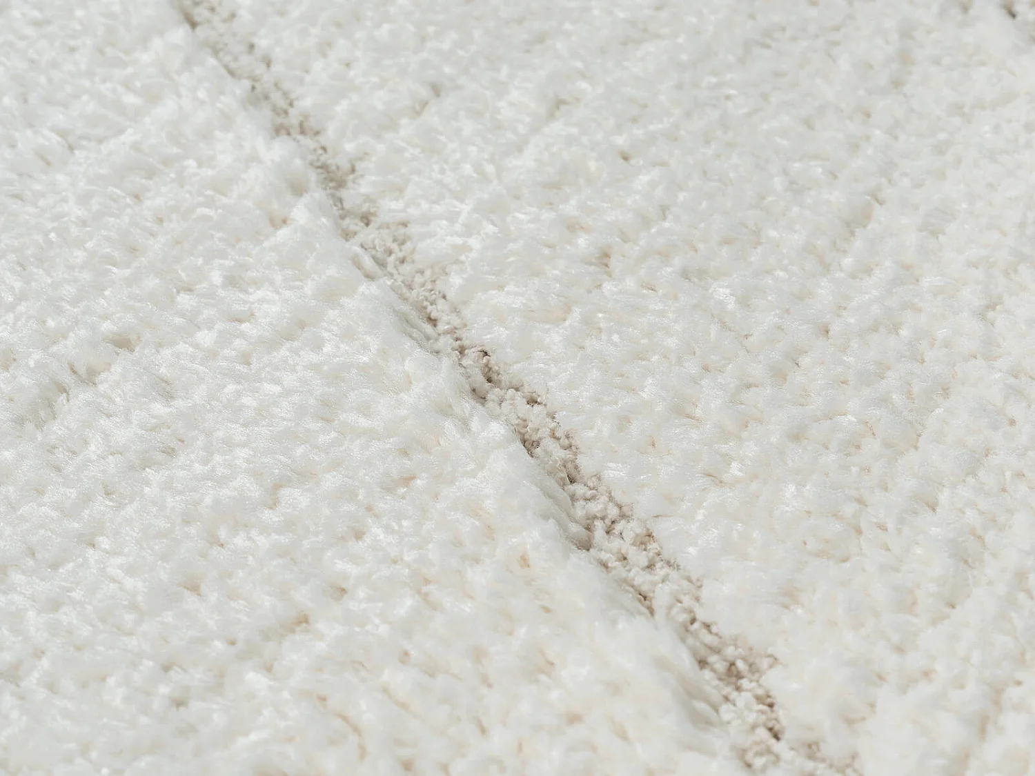 Tapis Bahar Shaggy motif triangle, Crème, 160 cm Rond