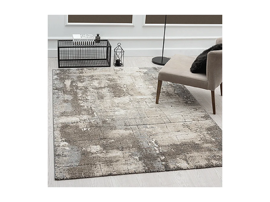 Tapis Marla Moderne Design, Marron, 120 cm rond