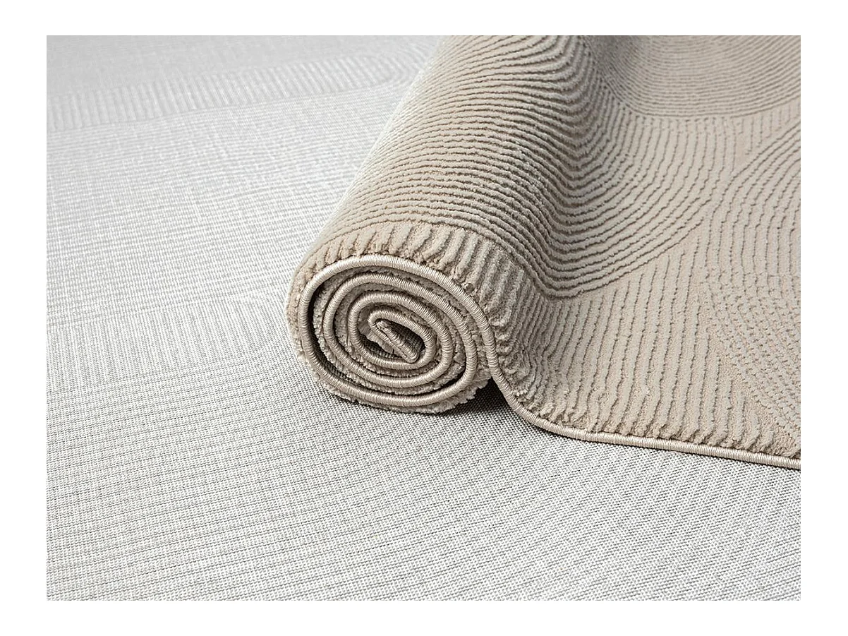 Tapis Lima design salon Moderne Art Curve Durable, Beige, 200 x 290 cm