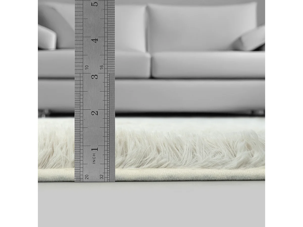 Tapis Soft Shaggy Poils Long Antidérapant, Crème, 160x220 cm