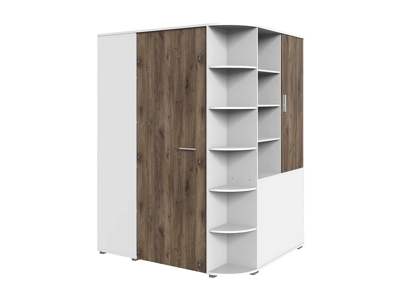 JUGENDZIMMER Joker 5-teilig weiß / Flagstaff Eiche 220 / 205 / 198cm