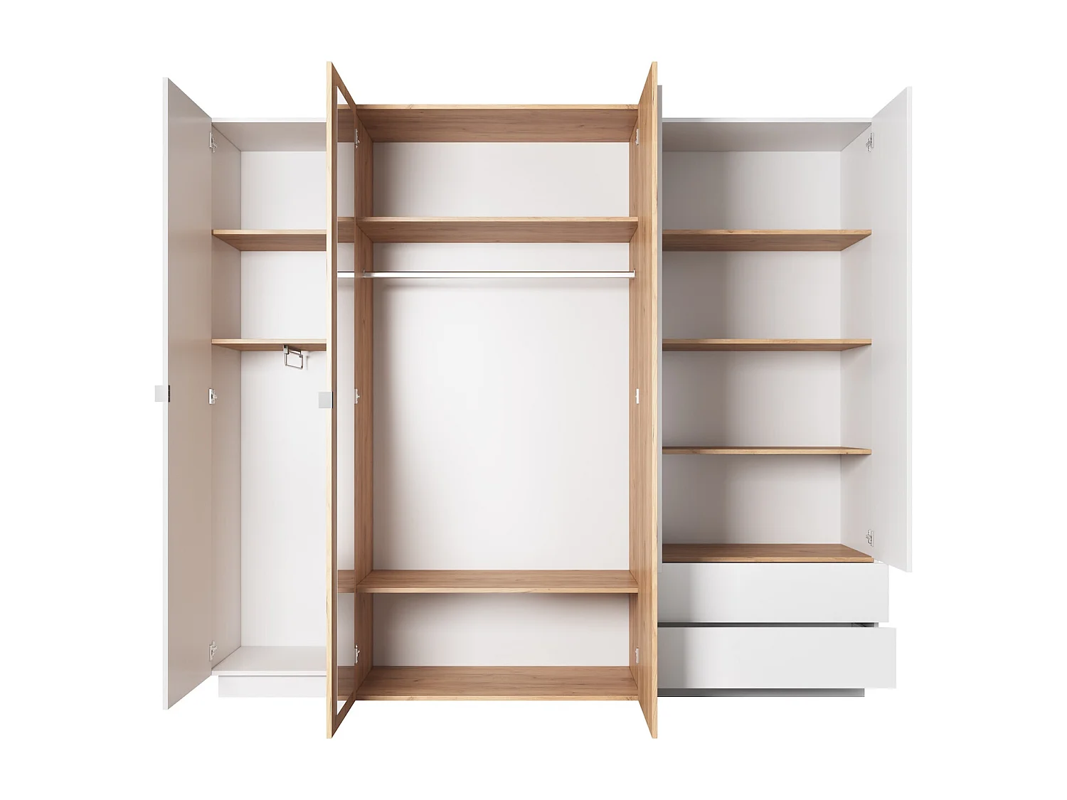 SCHLAFZIMMER-SET 3D weiß / gold craft oak 2-teilig