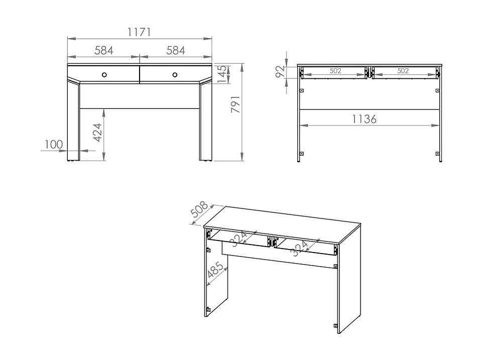 JUGENZIMMER-SET Terni silbergrau 5-teilig