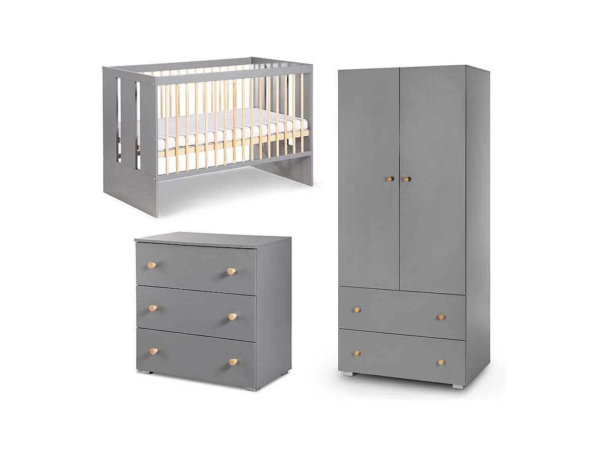 KINDERZIMMER-SET Pauline graphit / kiefer 284 / 66 /183 cm
