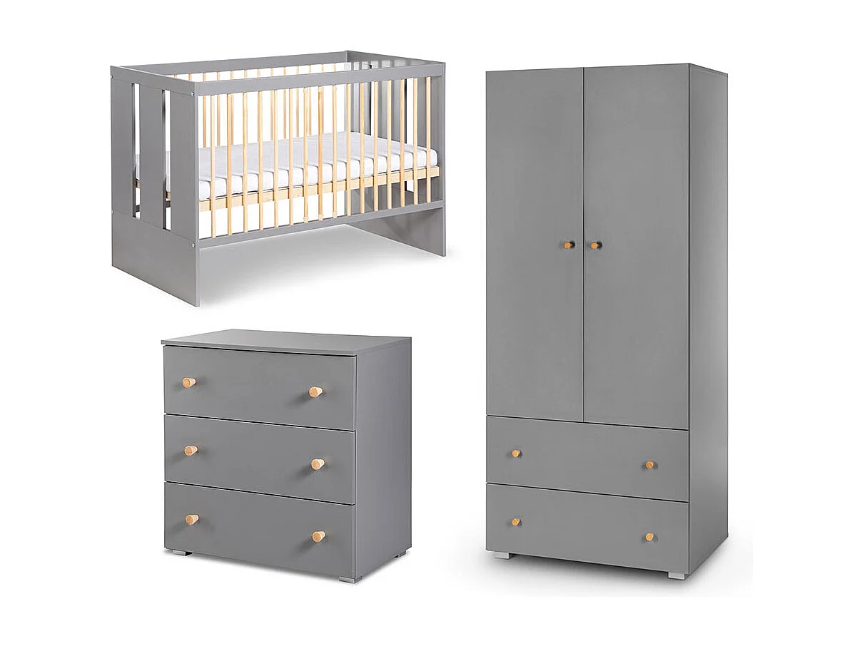 KINDERZIMMER-SET Pauline graphit / kiefer 284 / 66 /183 cm