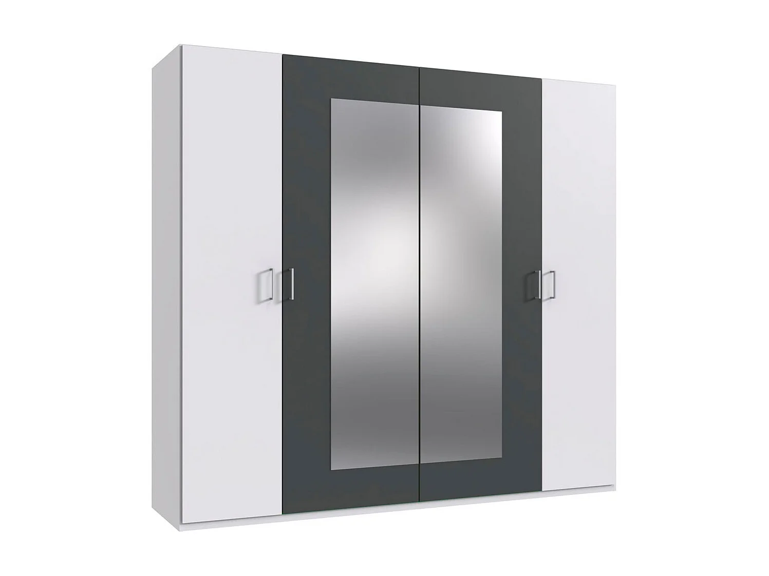 SCHLAFZIMMER SET 4- teilig  Angie weiß / graphit 509 / 210 / 210cm