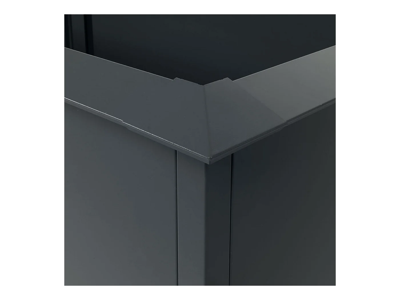 Fioriera aiuola rialzata piante con bordo anti chiocciola MCW-N24 ferro verniciato a polvere 78x250x90cm antracite