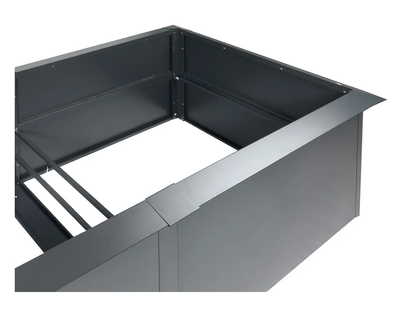 Fioriera aiuola rialzata piante con bordo anti chiocciola MCW-N24 ferro verniciato a polvere 78x250x90cm antracite