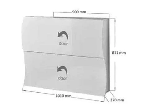 Scarpiera 2 ante L 101 x H 81.5 x P 26.6 cm 16 paia, bianco