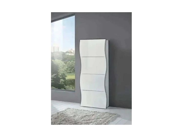 Scarpiera 4 ante L 71 x H 161.4 x P 26.6 cm 24 paia, bianco