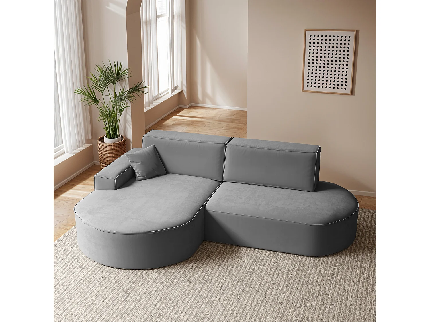 Canapé d'angle Modena Pro - confort et style dans un design moderne tissu Salvador Anthracite Gauche