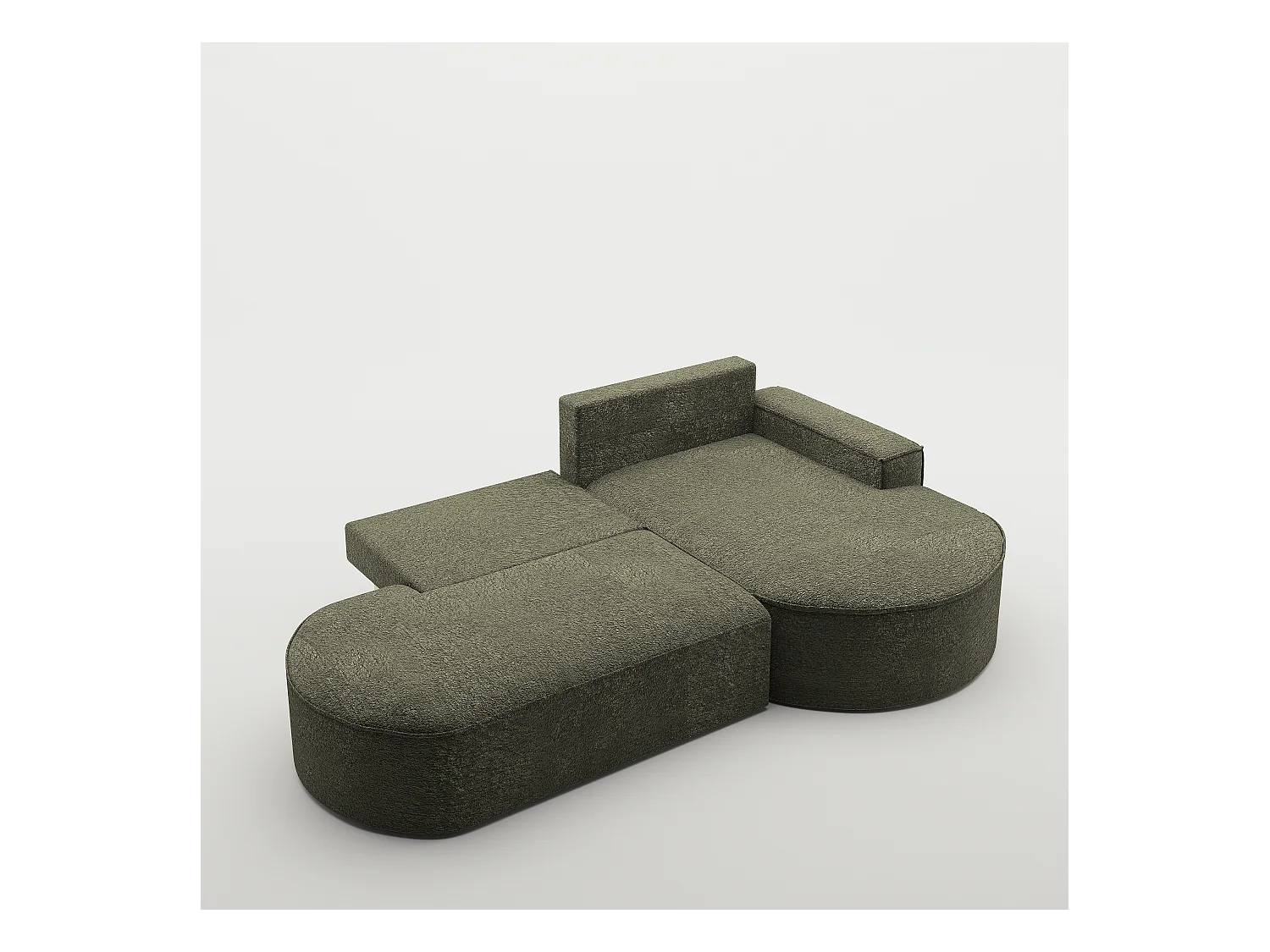 Canapé d'angle Modena Pro - confort et style dans un design moderne tissu Arena Green Right