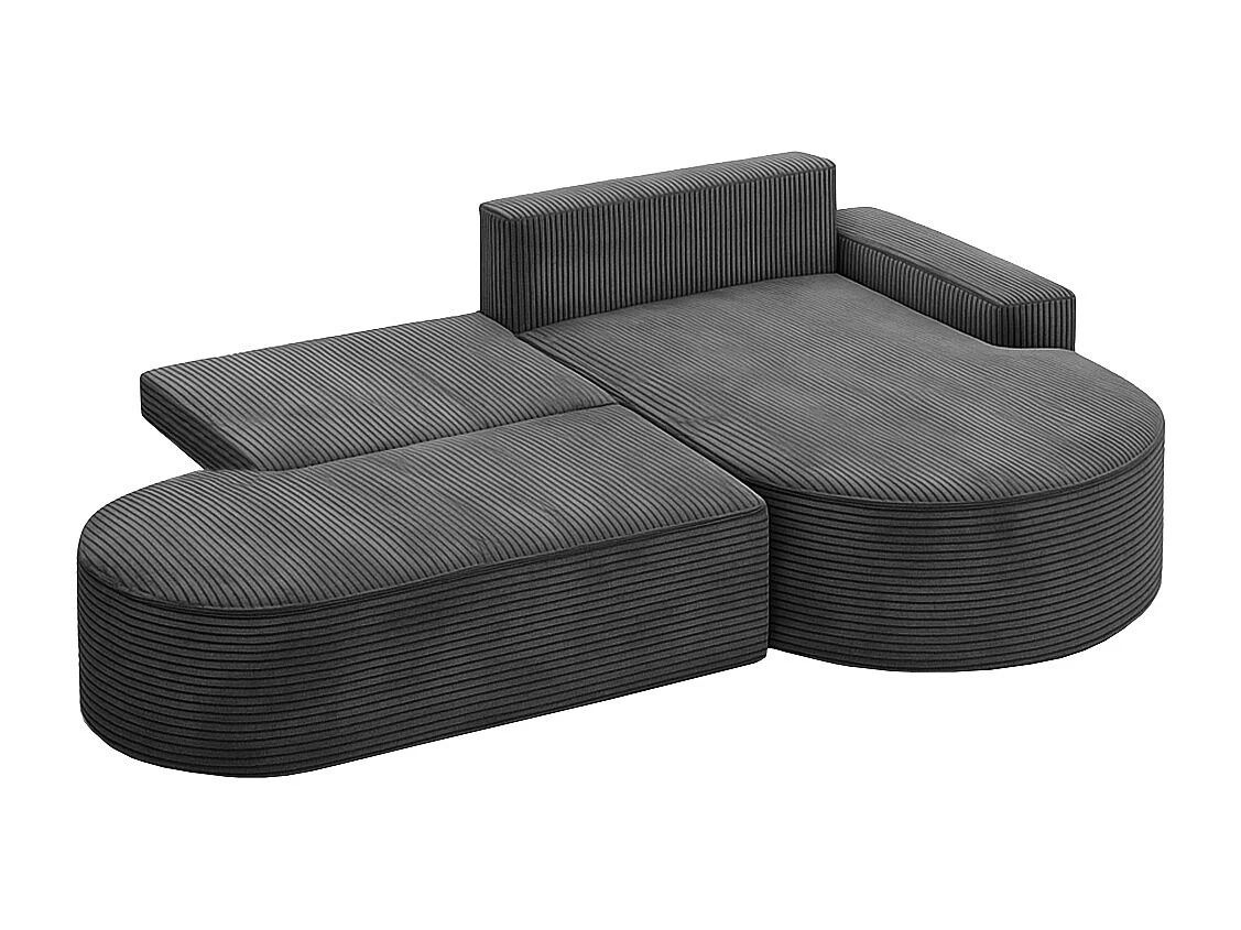 Canapé d'angle Modena Pro - Confort et style dans un tissu au design moderne Poso Graphite Right