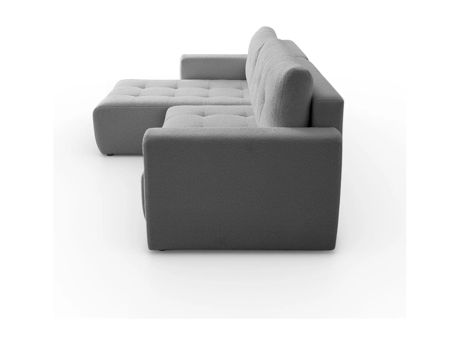 Canapé d'angle VIENNA - style, confort et fonctionnalité Gris Gauche
