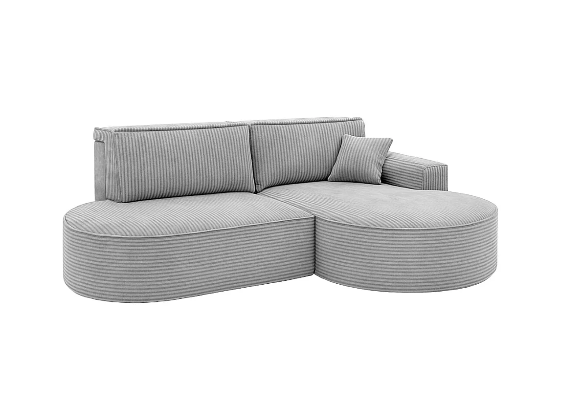 Ecksofa Modena Pro - Komfort und Stil in modernem Design stoff Poso Silber Rechts
