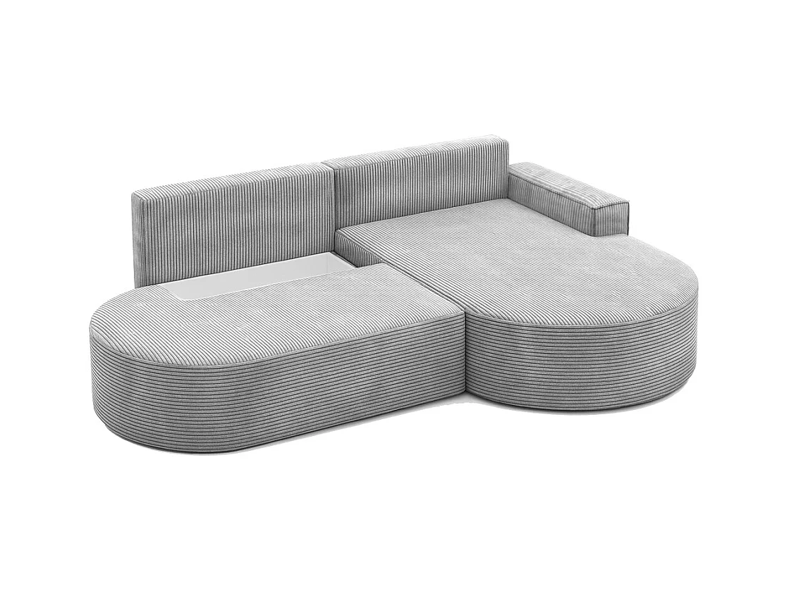 Ecksofa Modena Pro - Komfort und Stil in modernem Design stoff Poso Silber Rechts