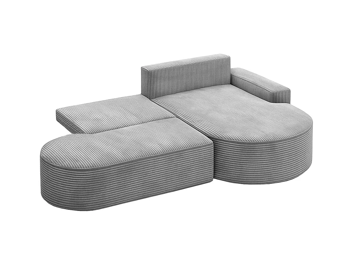 Ecksofa Modena Pro - Komfort und Stil in modernem Design stoff Poso Silber Rechts