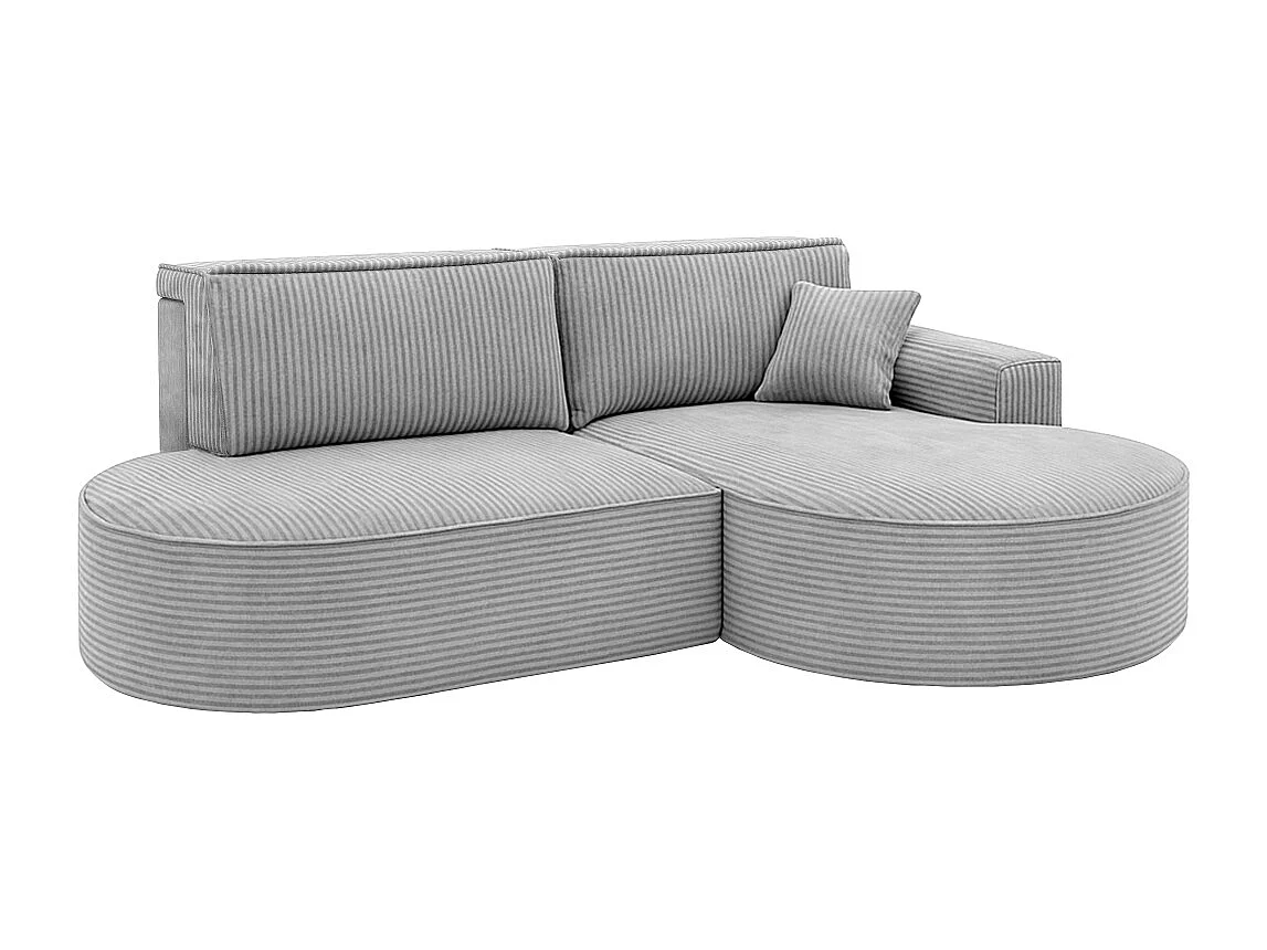 Ecksofa Modena Pro - Komfort und Stil in modernem Design stoff Poso Silber Rechts
