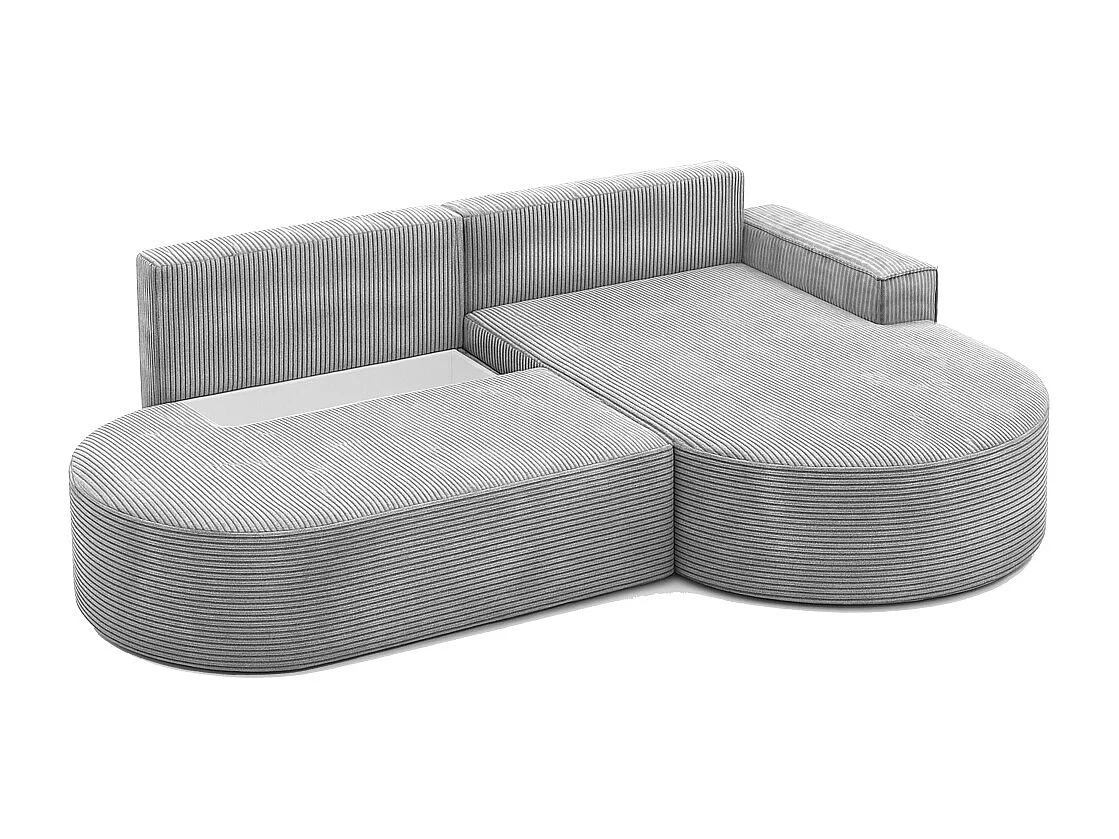 Ecksofa Modena Pro - Komfort und Stil in modernem Design stoff Poso Silber Rechts