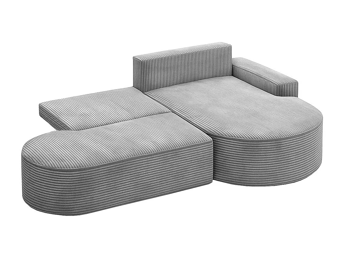 Ecksofa Modena Pro - Komfort und Stil in modernem Design stoff Poso Silber Rechts