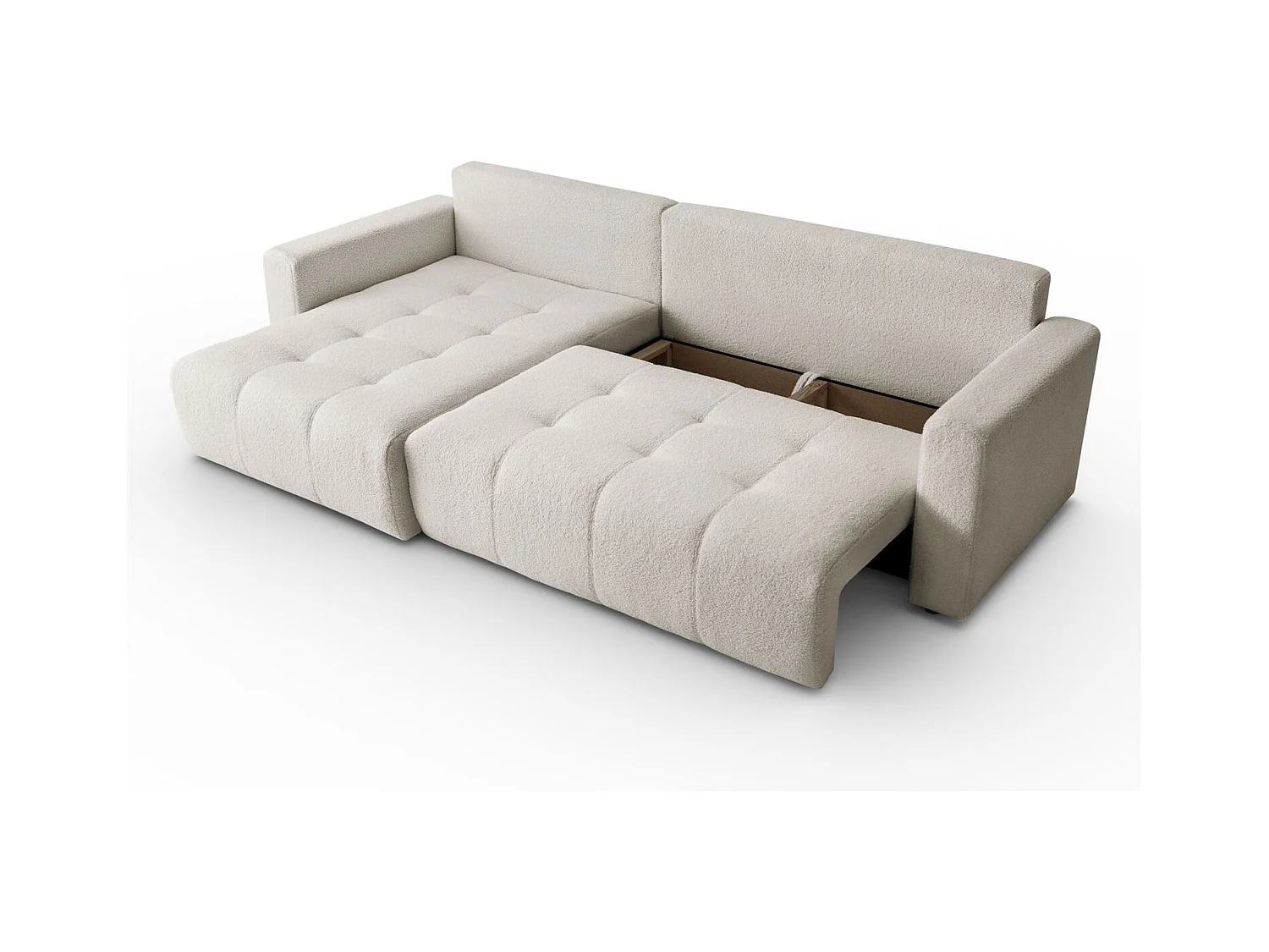 Canapé d'angle VIENNA - style, confort et fonctionnalité Écru Gauche