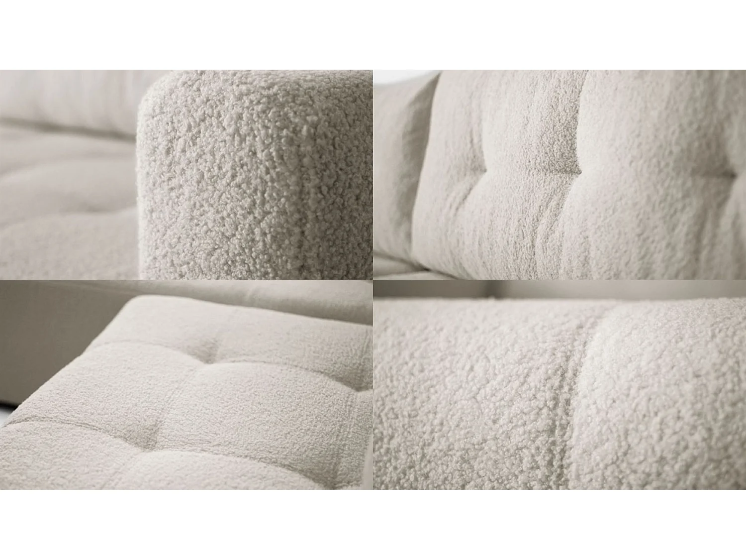 Canapé d'angle VIENNA - style, confort et fonctionnalité Écru Gauche