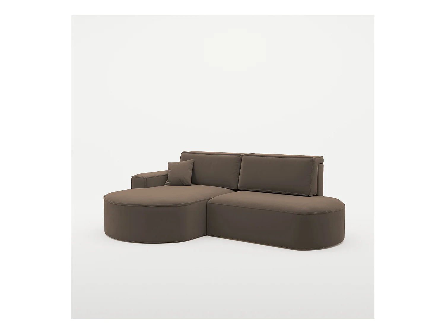 Canapé d'angle Modena Pro - confort et style dans un design moderne en tissu Salvador Dark Brown Left