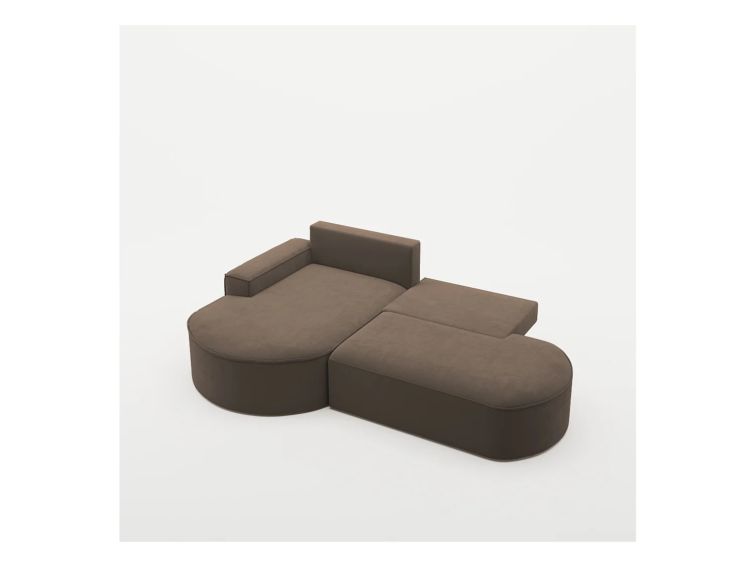 Canapé d'angle Modena Pro - confort et style dans un design moderne en tissu Salvador Dark Brown Left