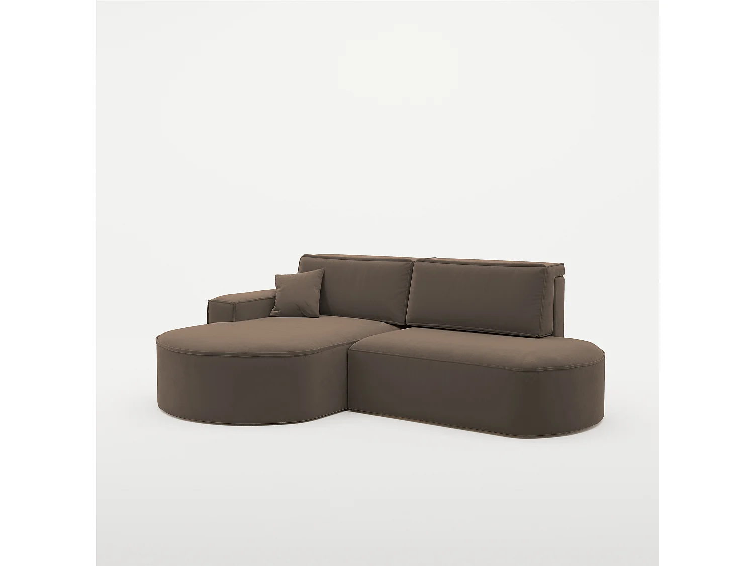 Canapé d'angle Modena Pro - confort et style dans un design moderne en tissu Salvador Dark Brown Left