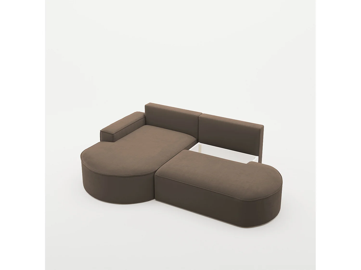 Canapé d'angle Modena Pro - confort et style dans un design moderne en tissu Salvador Dark Brown Left