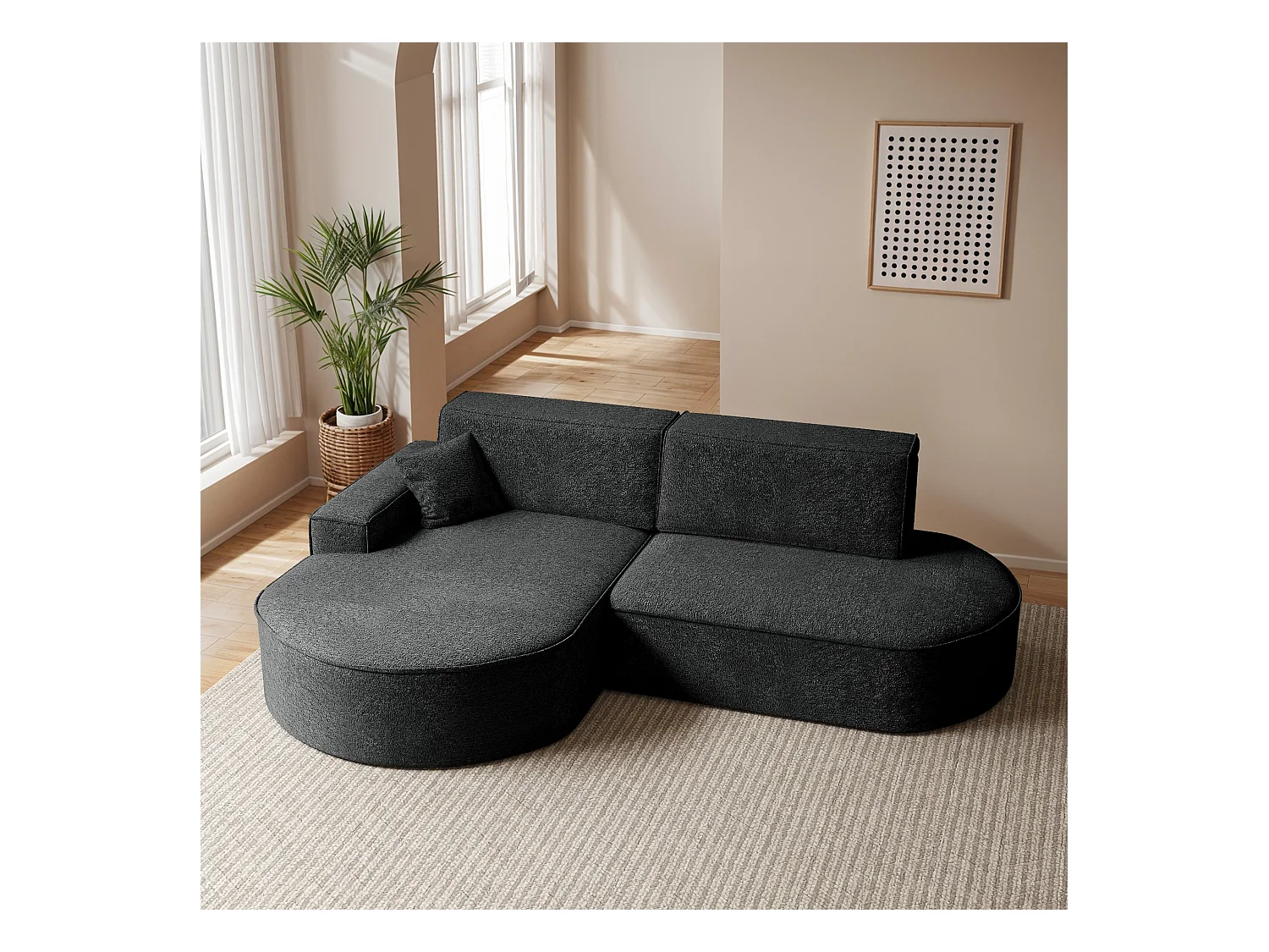 Ecksofa Modena Pro - Komfort und Stil in modernem Design stoff Arena Graphit Links