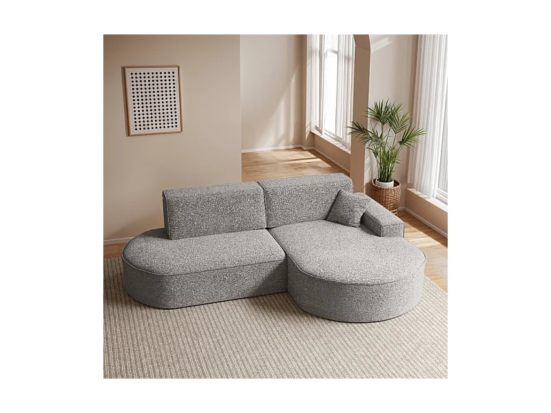 Canapé d'angle Modena Pro - confort et style dans un design moderne tissu Arena Grey Right