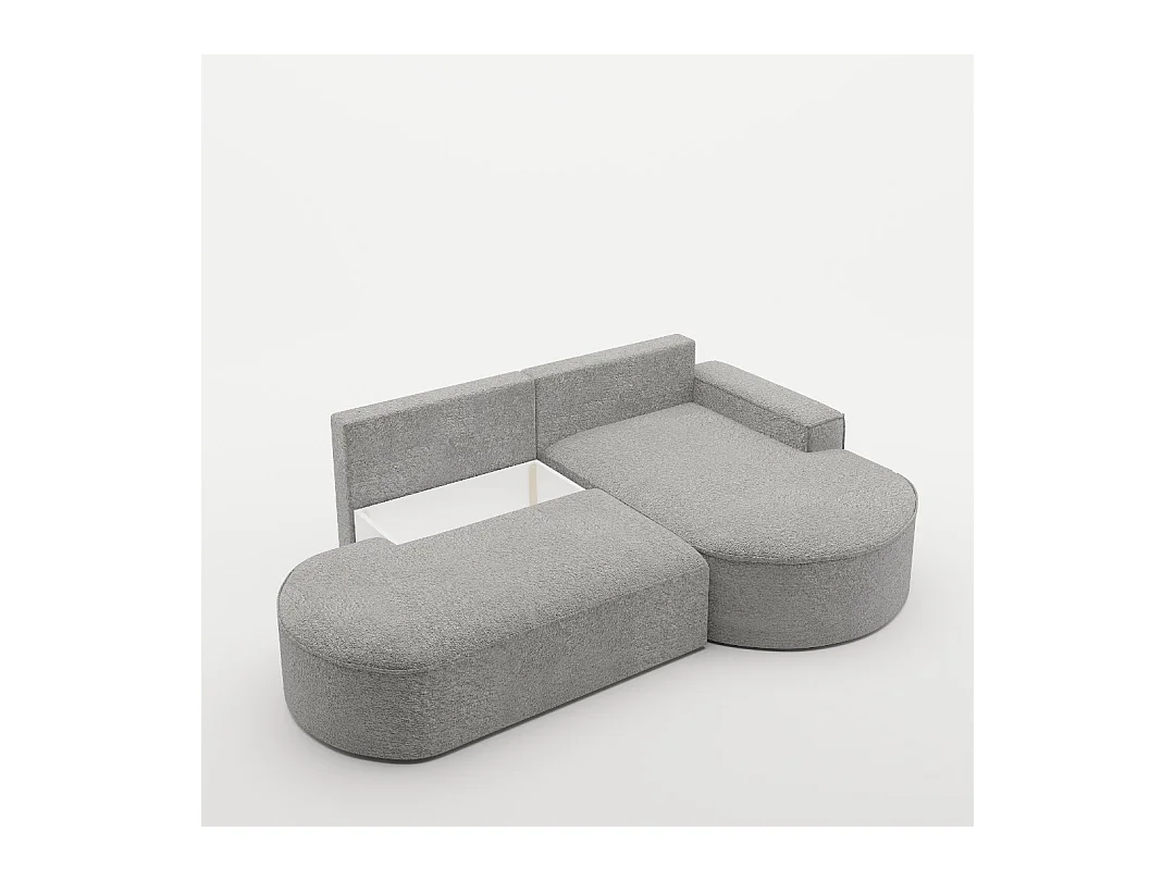 Canapé d'angle Modena Pro - confort et style dans un design moderne tissu Arena Grey Right