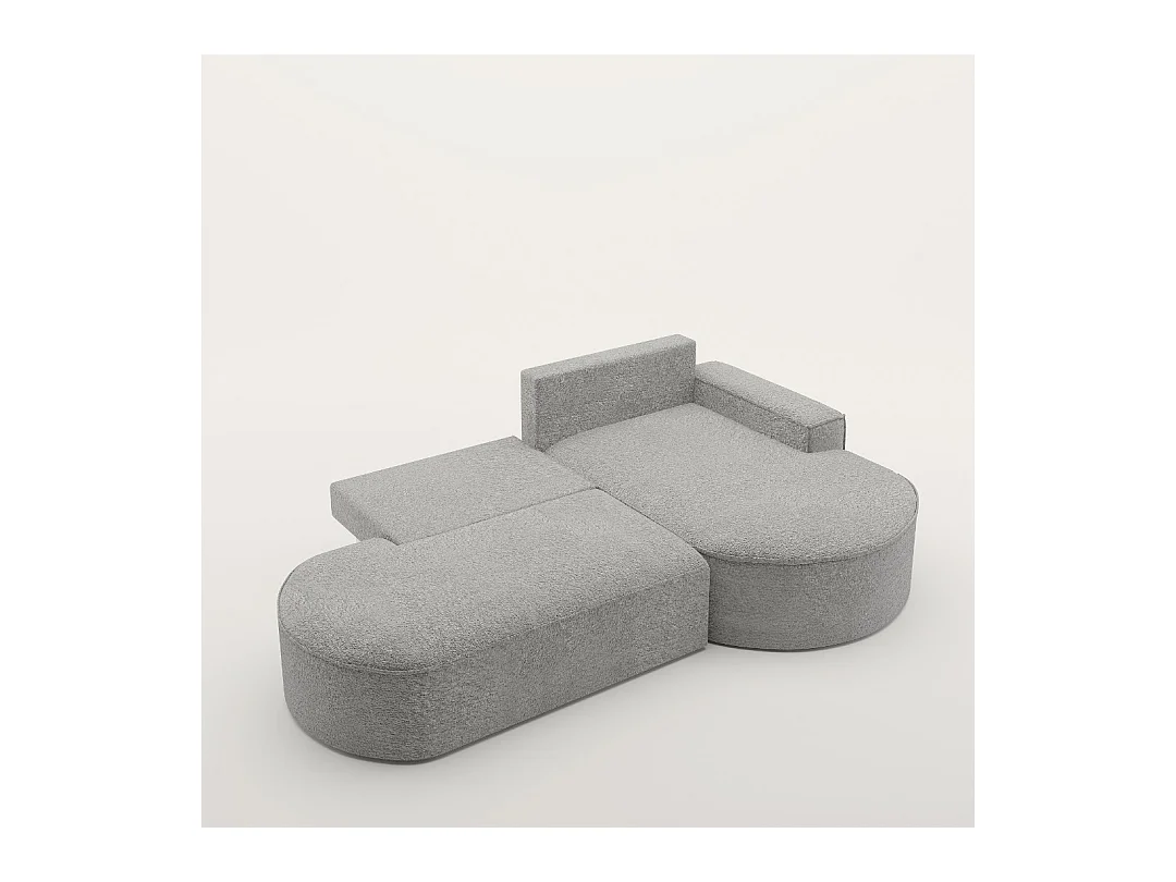 Canapé d'angle Modena Pro - confort et style dans un design moderne tissu Arena Grey Right