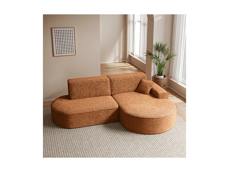 Canapé d'angle Modena Pro - confort et style dans un design moderne tissu Arena Orange Droite