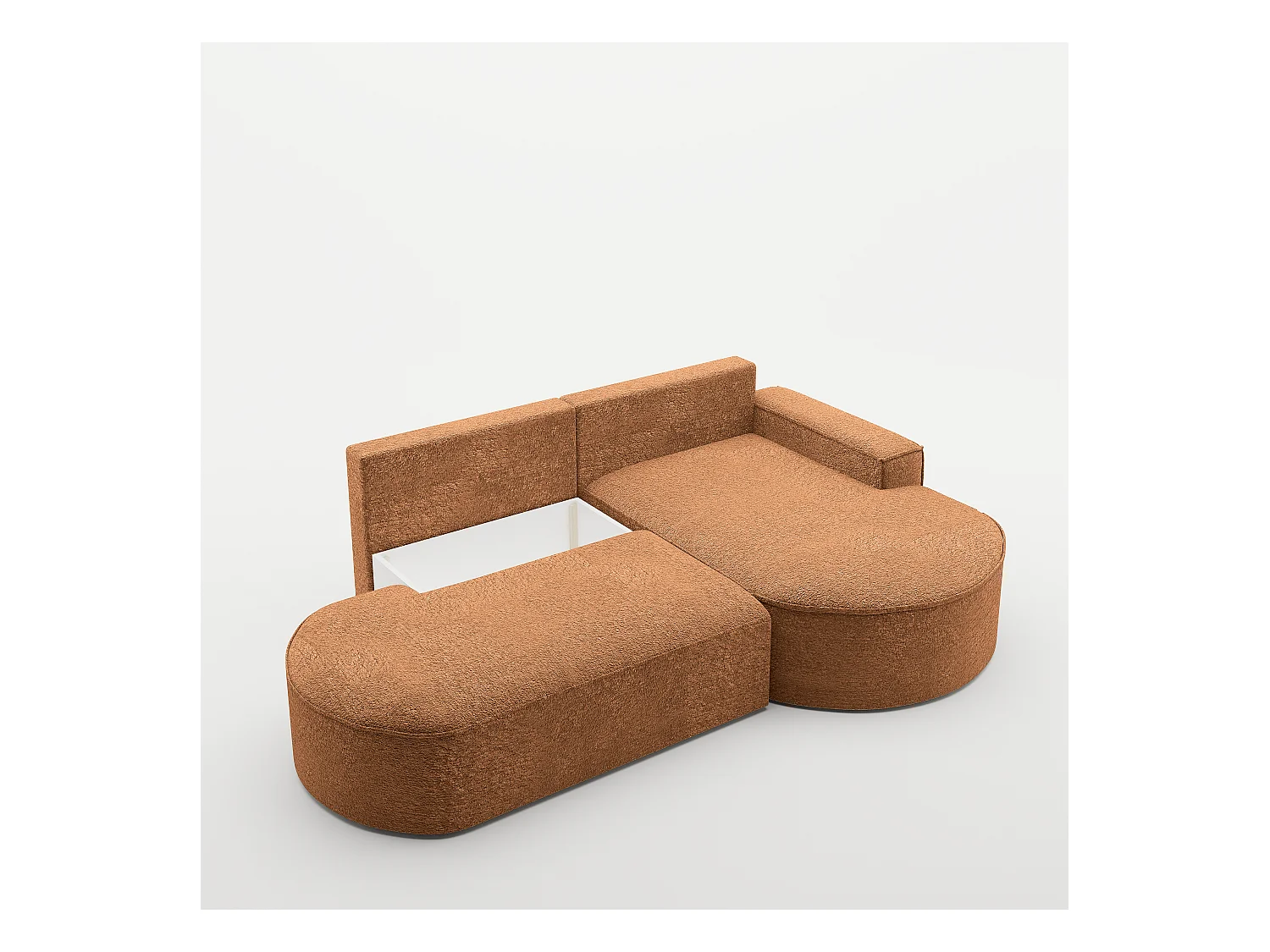 Canapé d'angle Modena Pro - confort et style dans un design moderne tissu Arena Orange Droite