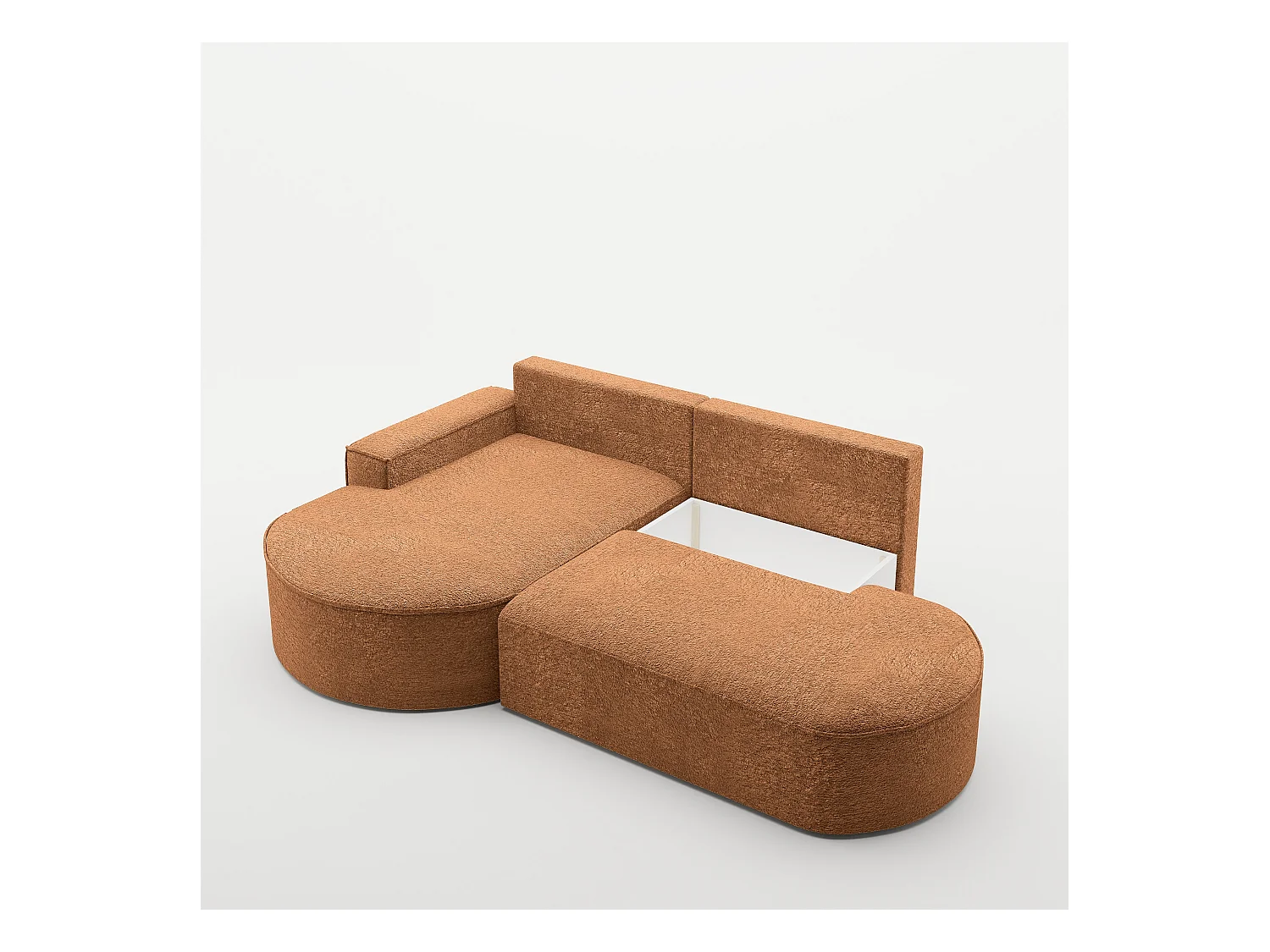 Canapé d'angle Modena Pro - confort et style dans un design moderne tissu Arena Orange Gauche